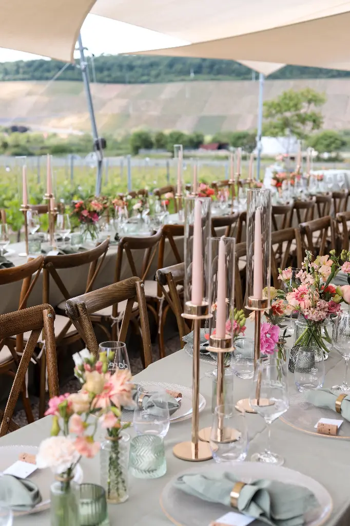 Kerzenständer Gold mit Glasaufsatz