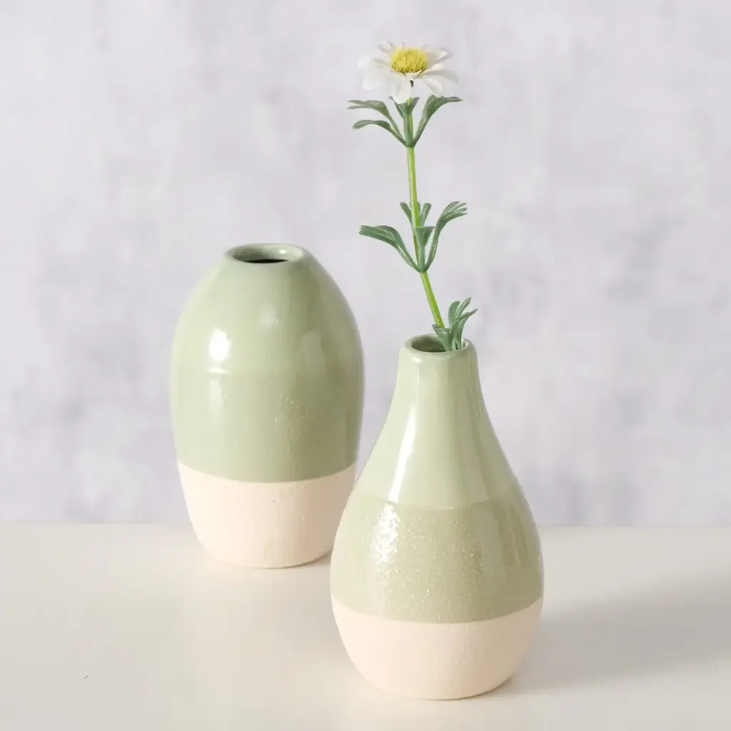 Vase Creme / Grün