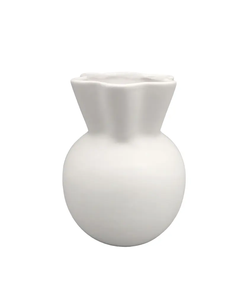 Vase Weiß Gewellt