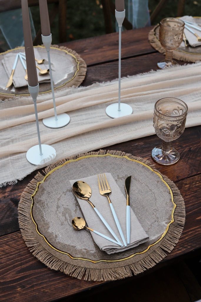 Tischläufer beige - Festtafel | Tischläufer