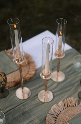 Kerzenständer Gold mit Glasaufsatz