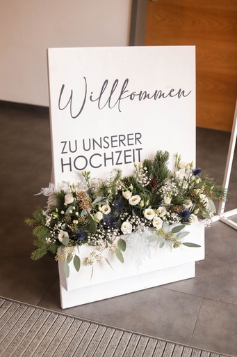 Tischschild 'Thank You' Mit Staffelei – Blumen-Halbmond-Design, 15,2 X 20,3 Cm Für Hochzeiten & Feiern