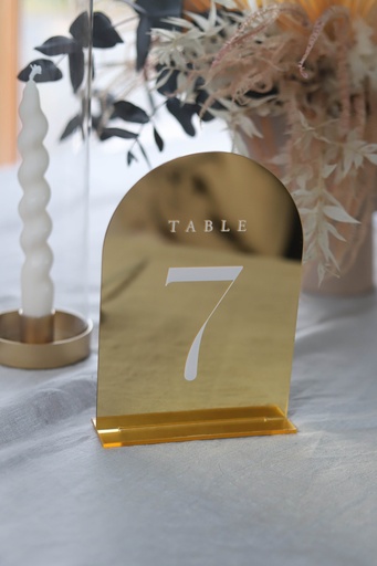 Tischnummer Spiegel Gold