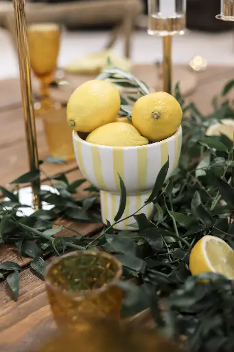 Kelchvase Creme / Gelb