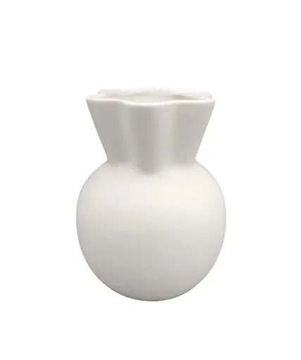 Vase Weiß Gewellt