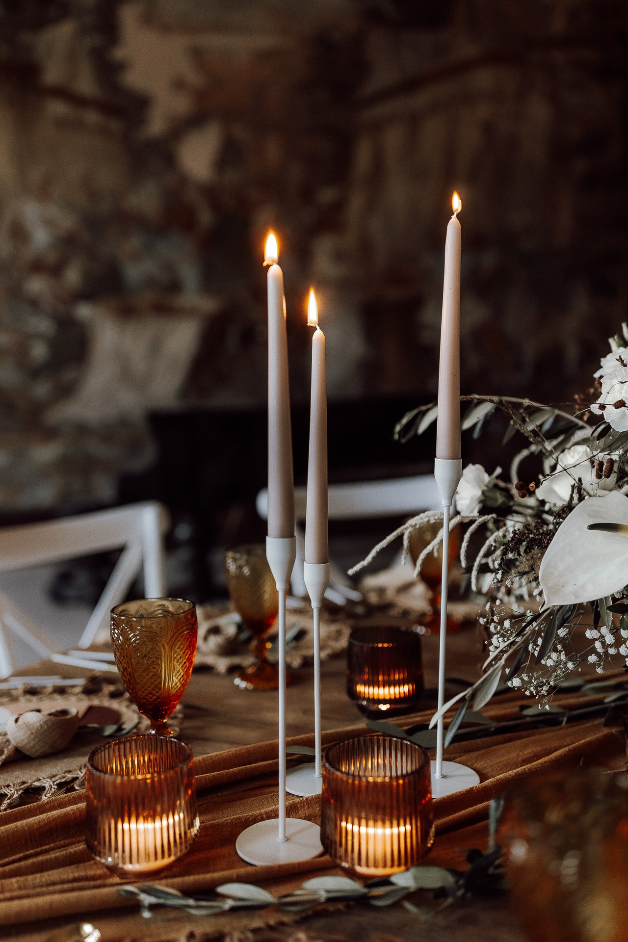 8 Stück Kerzenständer Weiß - Elegante Stabkerzenhalter Mit Stabiler Basis Für Wohnzimmer, Candlelight Dinner & Festliche Deko